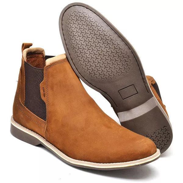 Botina Texana Duke em Couro Masculino