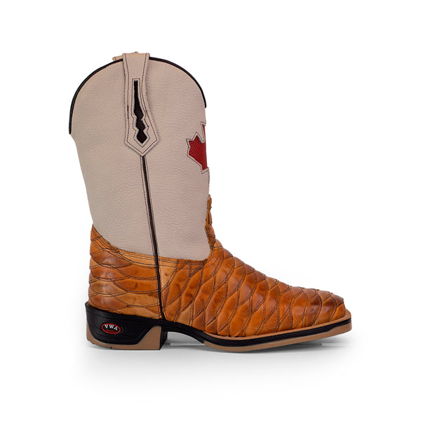 Bota Texana Masculina Canadá Escamada Bico Quadrado