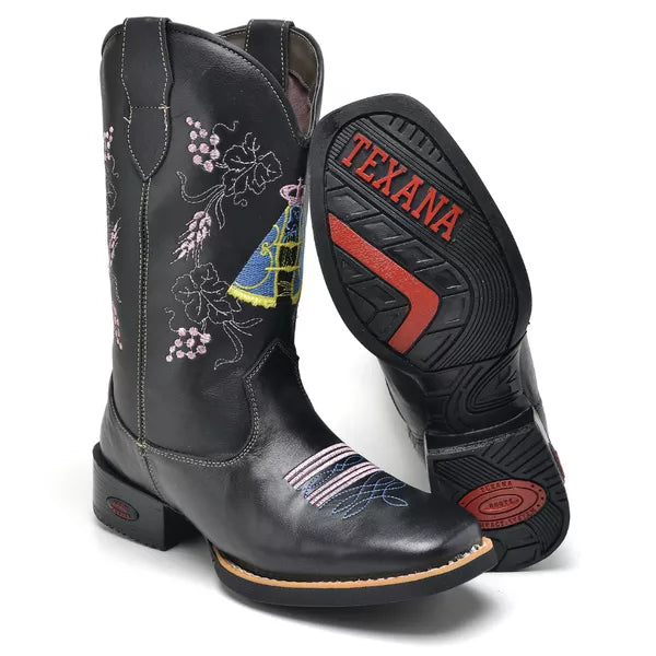 Bota Texana Piper Latego Preto Feminina