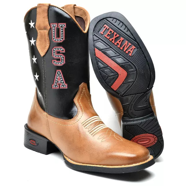 Bota Texana Usa Marrom Feminina