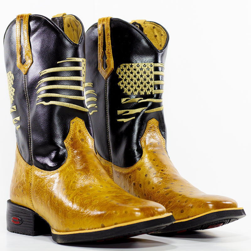 Bota Texana Shadow Gold Avestruz Masculino