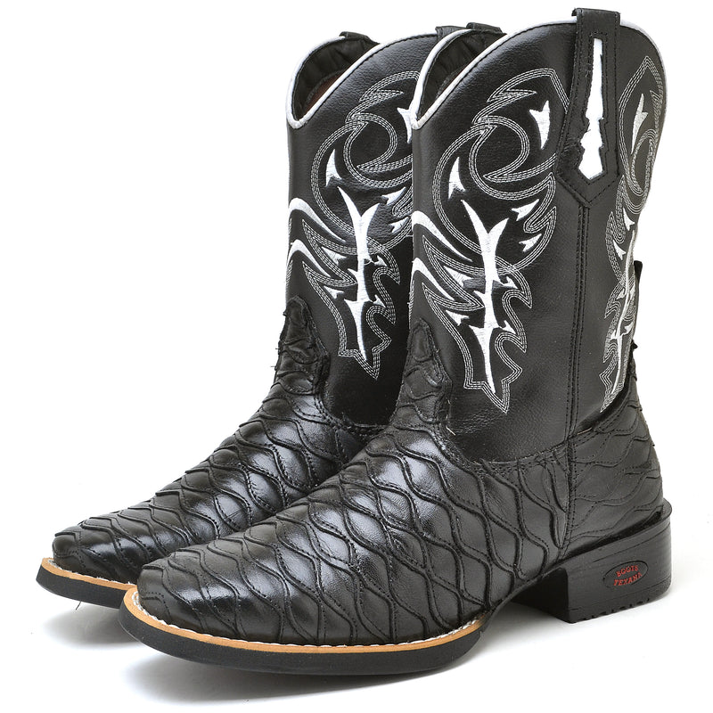 Bota Texana Thunder Escamada Preta Masculino