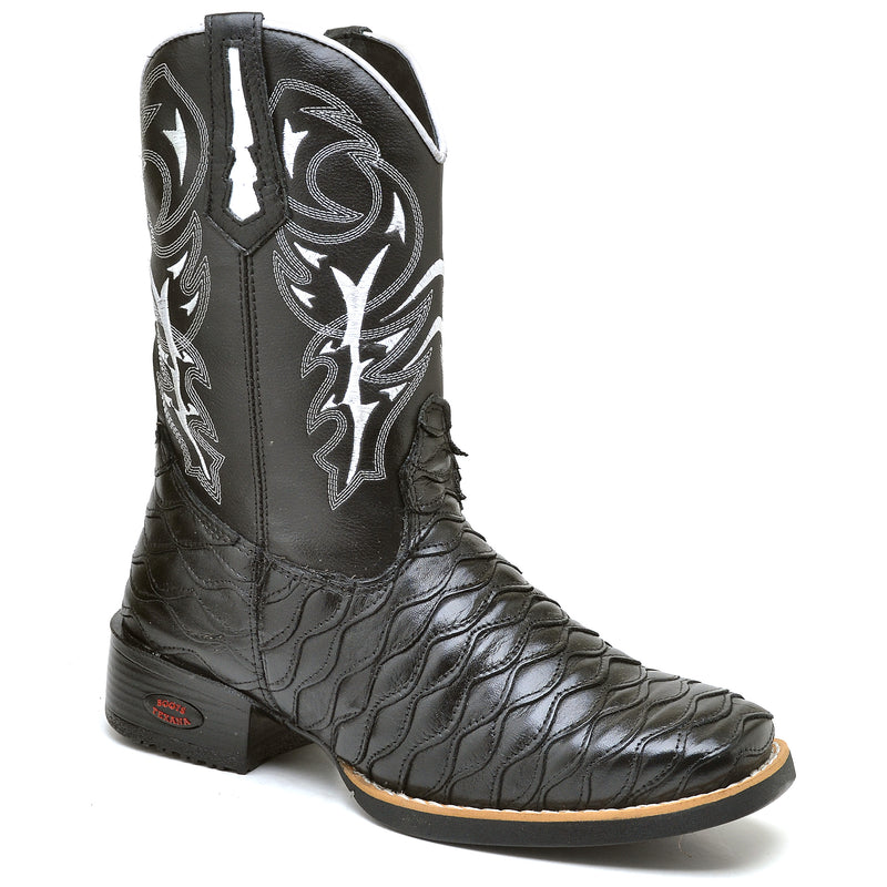 Bota Texana Thunder Escamada Preta Masculino