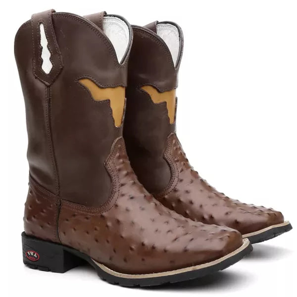 Bota Texana Avestruz Yellow Bull Masculino