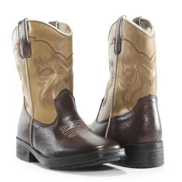 Bota Texana Gold Bordado Semi Chromo Infantil