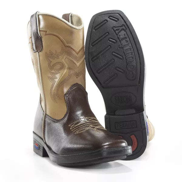 Bota Texana Gold Bordado Semi Chromo Infantil