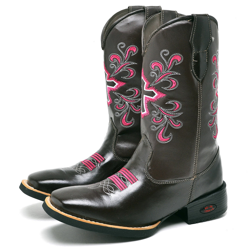 Bota Texana Cruz Rosa Feminina