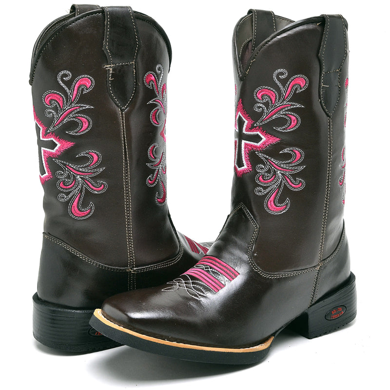 Bota Texana Cruz Rosa Feminina