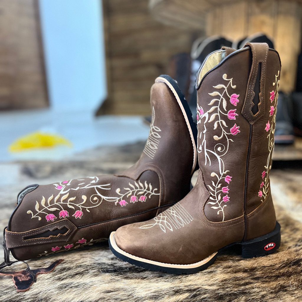 Bota Texana Feminina Horse Flowers