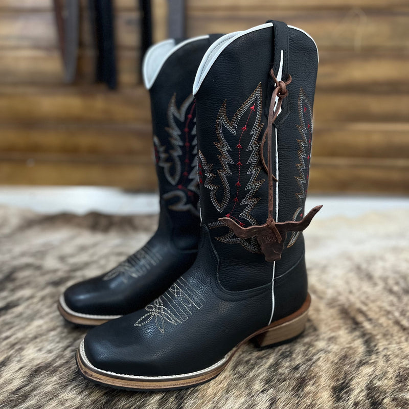 Bota Texana Salto Carrapeta Preta Masculino