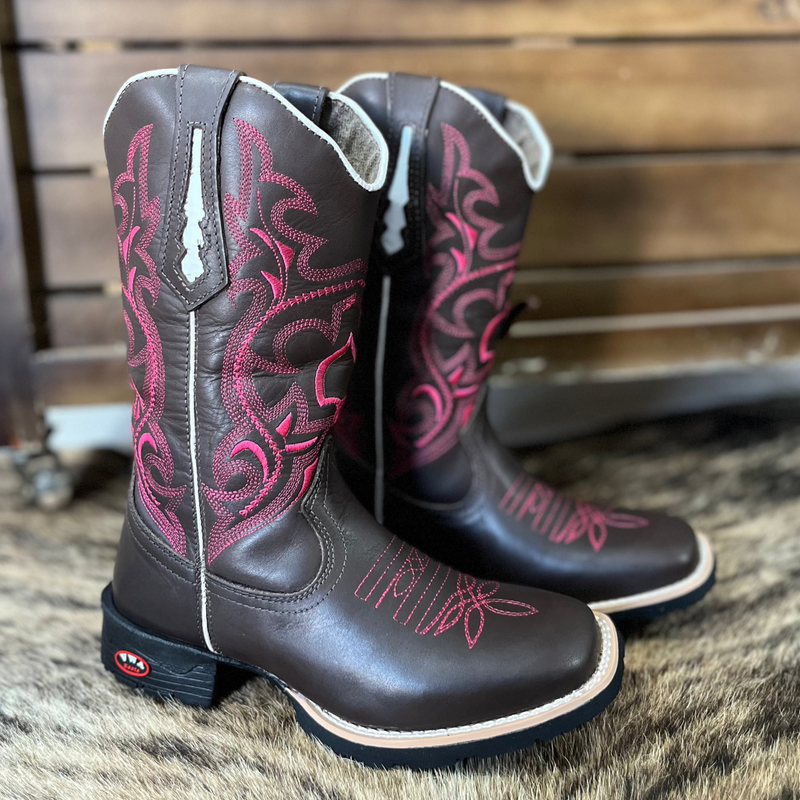 Bota Texana Feminina Elinor Bico Quadrado