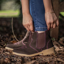 Botina Feminina de Elástico em Couro Marrom