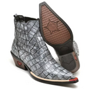 Bota Texana Cano Curto Bico Fino Brandit Croco Cinza Masculino