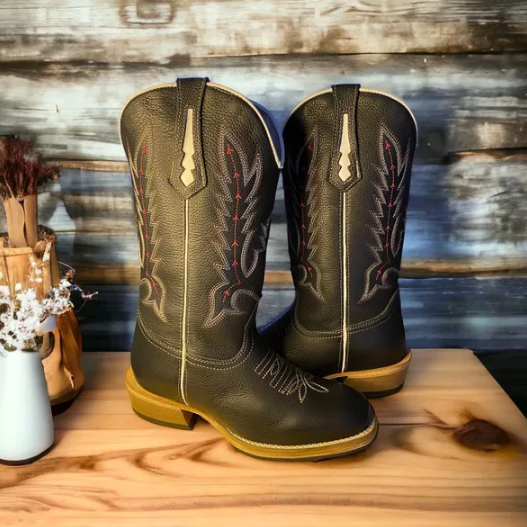 Bota Texana Salto Carrapeta Preta Masculino