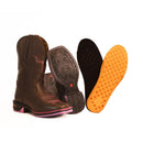 Bota Texana Feminina Boi Brilhante Rosa Bico Quadrado