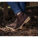 Botina Feminina de Elástico em Couro Marrom