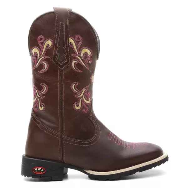 Bota Texana Feminina Luna Bico Quadrado