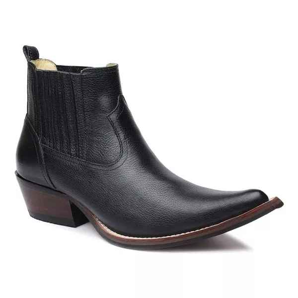 Bota Texana Cano Curto Bico Fino Caleb Masculino