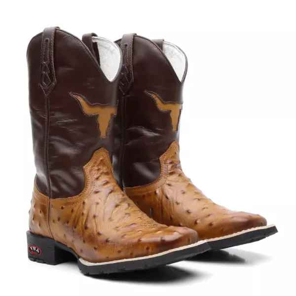 Bota Texana Avestruz Bull Masculino