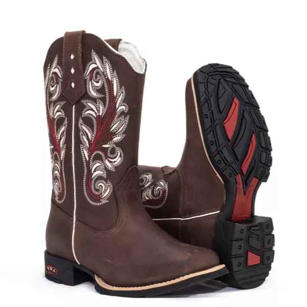 Bota Texana Feminina Calista Bico Quadrado