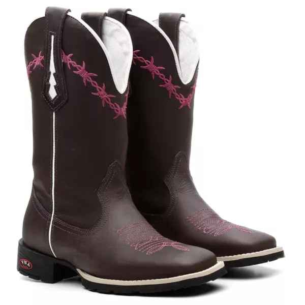 Bota Texana Feminina Kira Bico Quadrado