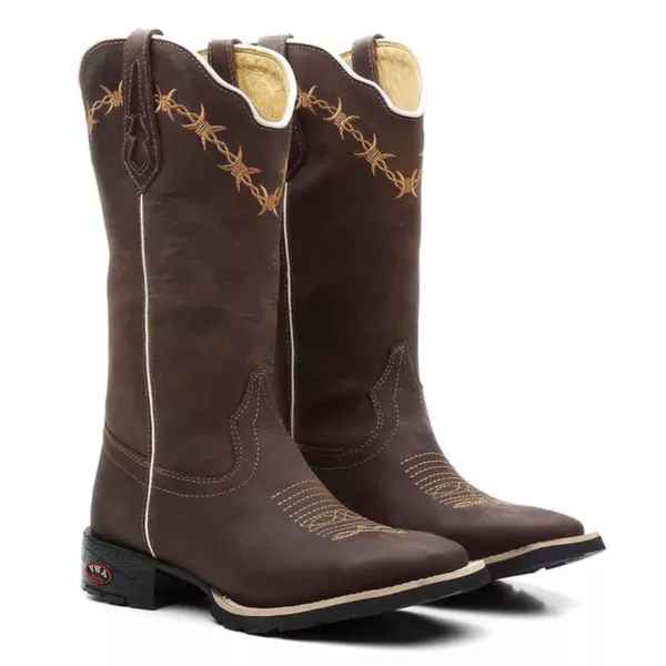 Bota Texana Feminina Zara Bico Quadrado