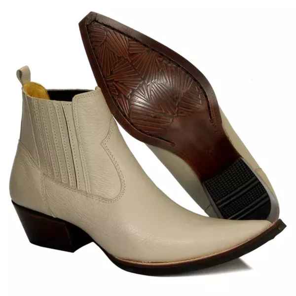 Bota Texana Cano Curto Bico Fino Sole Masculino