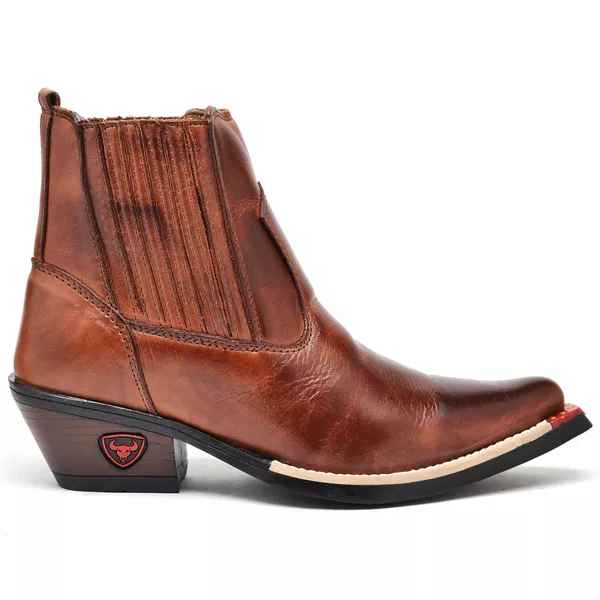 Bota Texana Cano Curto Bico Fino Sierra Marrom Masculino